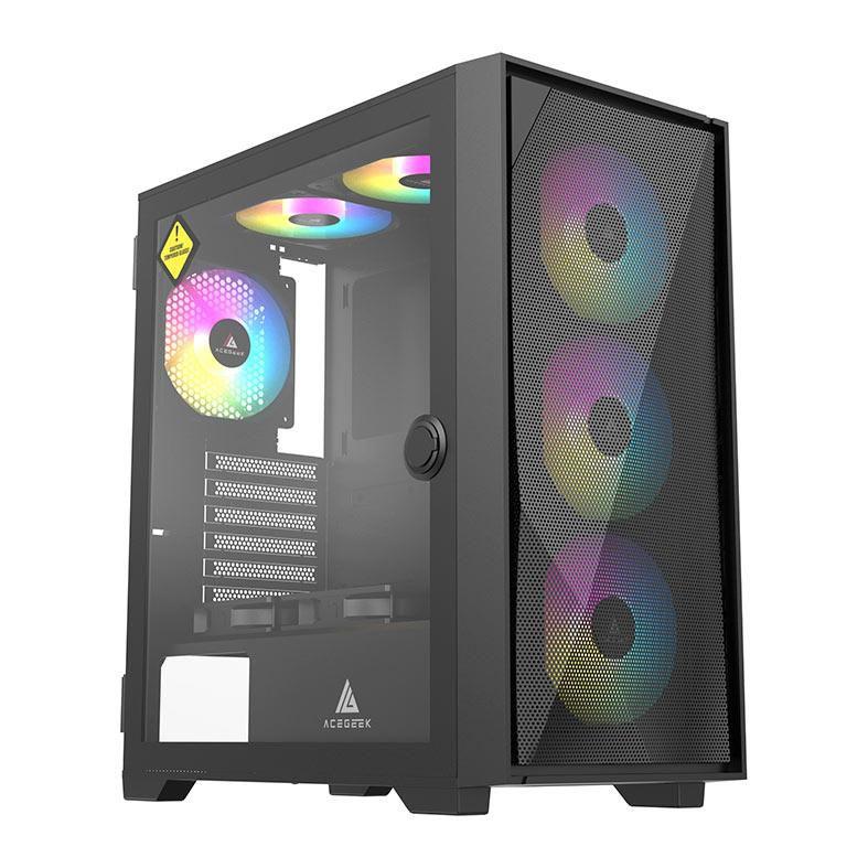 Imagem do produto Gabinete Gamer Acegeek Striker A411 Mesh, Mid-Tower, Lateral de Vidro, Preto, AG-STRIKER-A411-BK em Magazine Luiza
